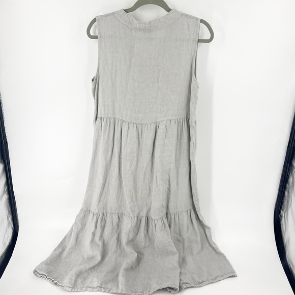 Bellambra Italy Linen Dress LT GREY TIERED SIZE MEDIUM - Picture 7 of 7